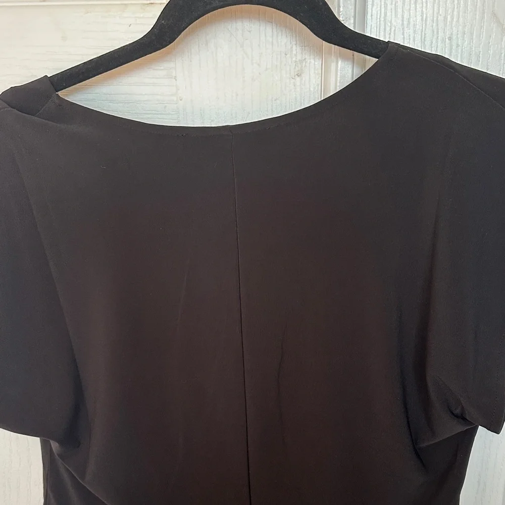White House Black Market Elegant Black Wrap Blouse - Picture 5 of 5